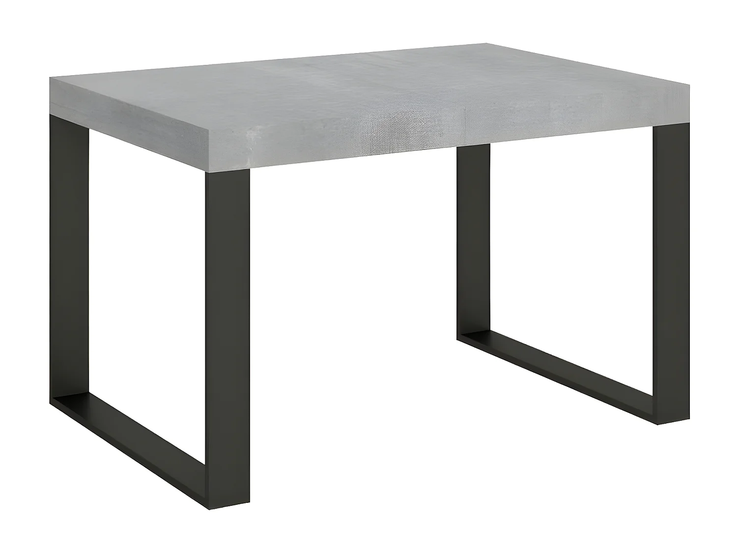 Table extensible 130 à 390cm gris béton et pieds métal anthracite Tiroz