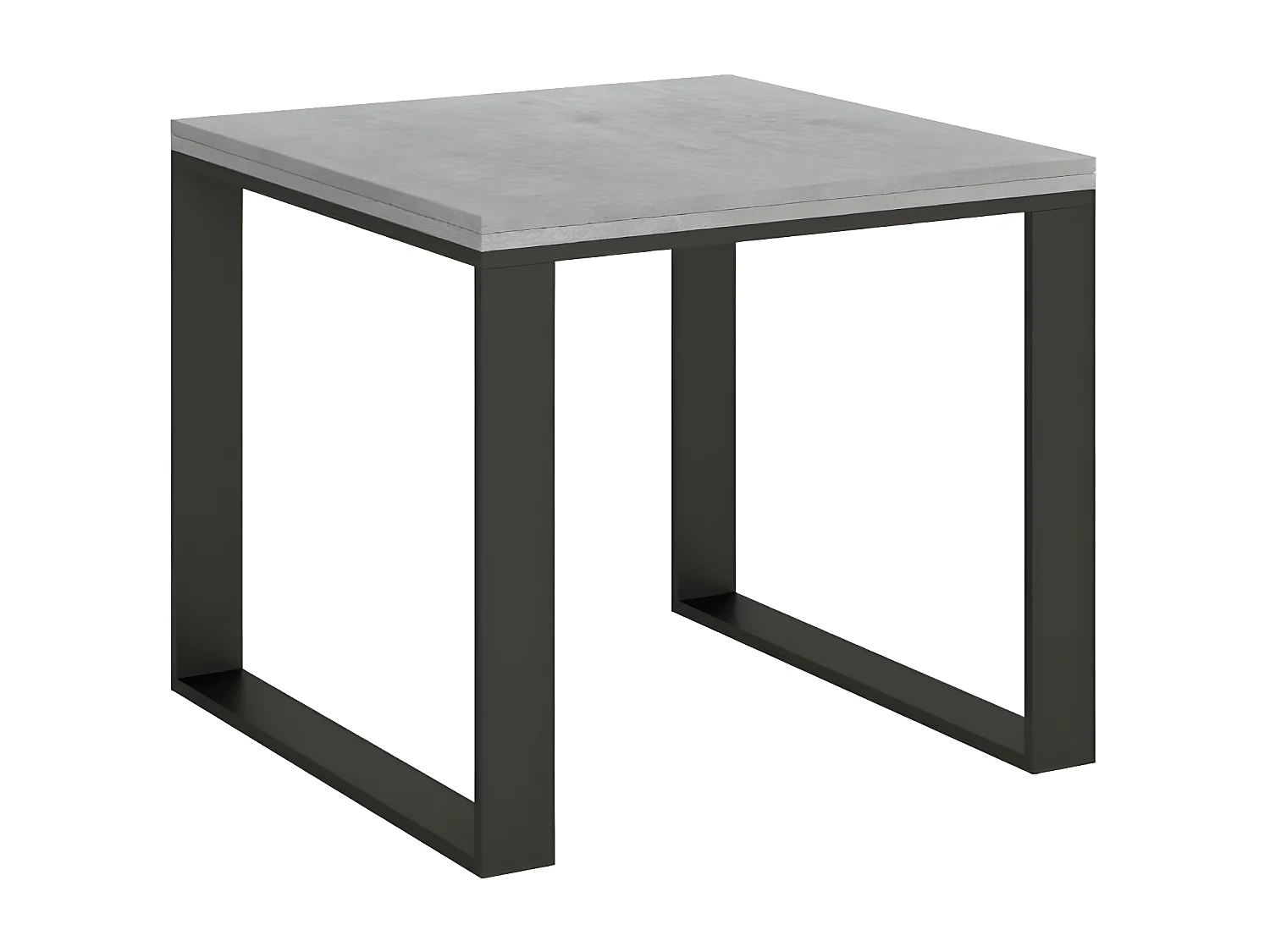 Table carrée extensible 90 à 180cm gris béton et métal anthracite Likro