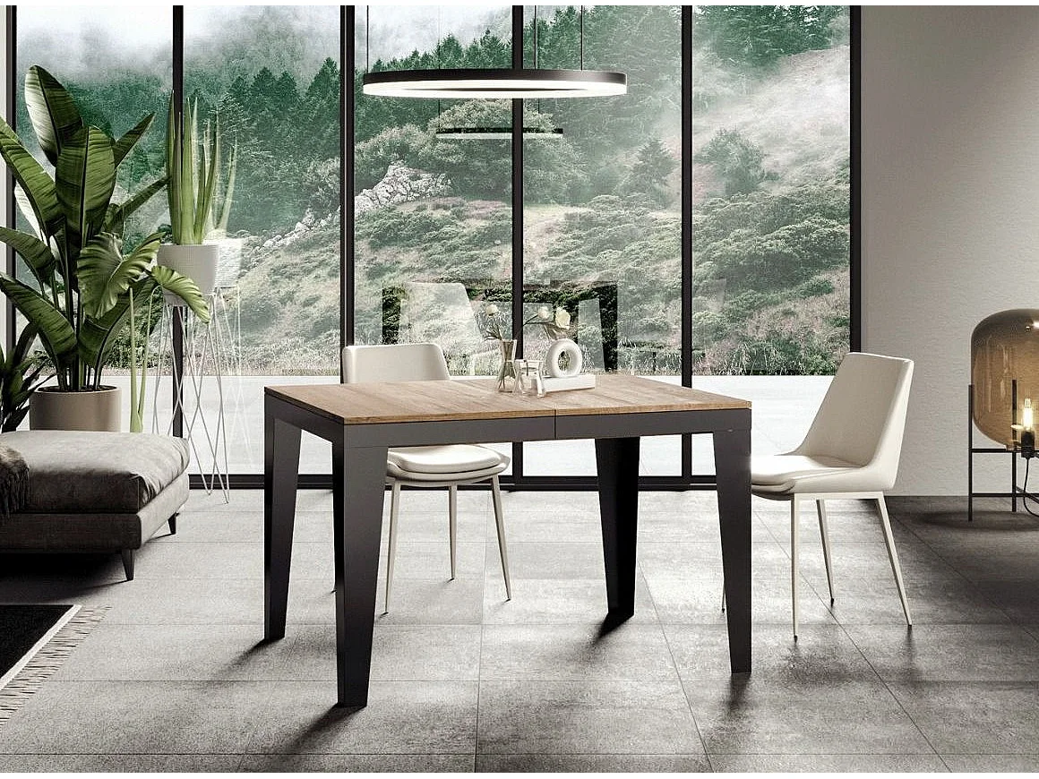 Mesa de comedor extensible evolución Flavio-Color Blanco-Ancho extensible