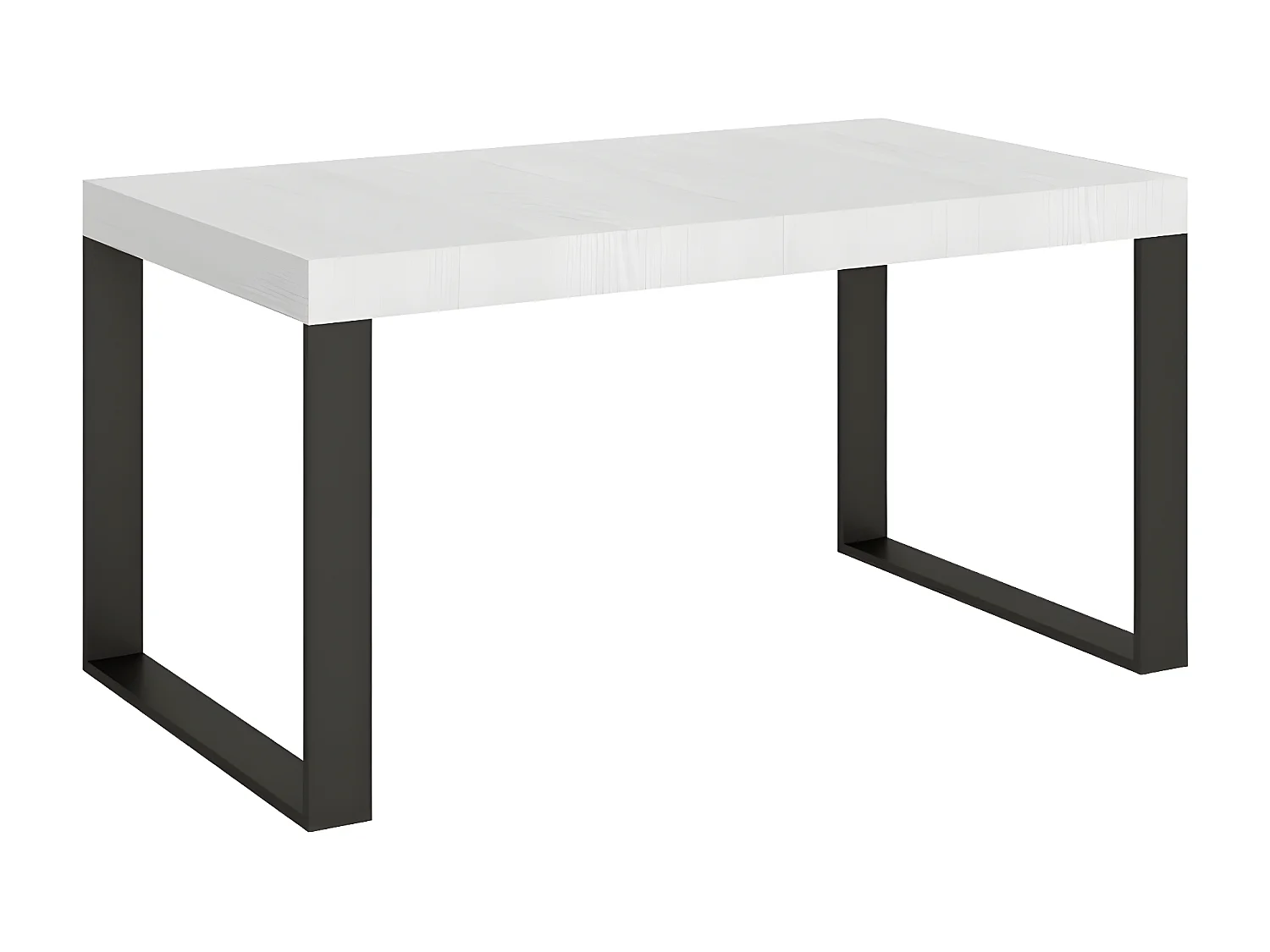 Mesa de comedor extensible tiroz-Color Blanco-Soporte 2 pies-5 alargaderas finas-Ancho extensible