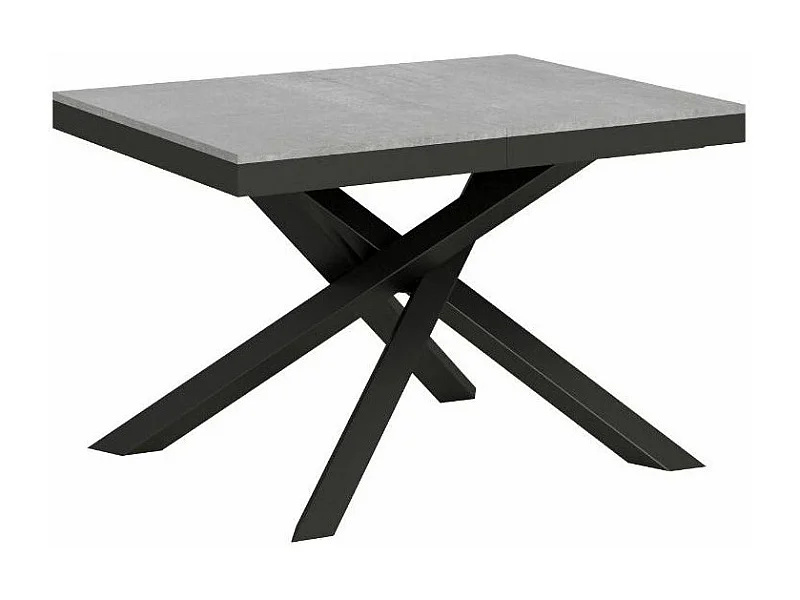 Mesa extensible de diseño con patas entrelazadas antracita Klass-Color Gris cemento-Ancho extensible