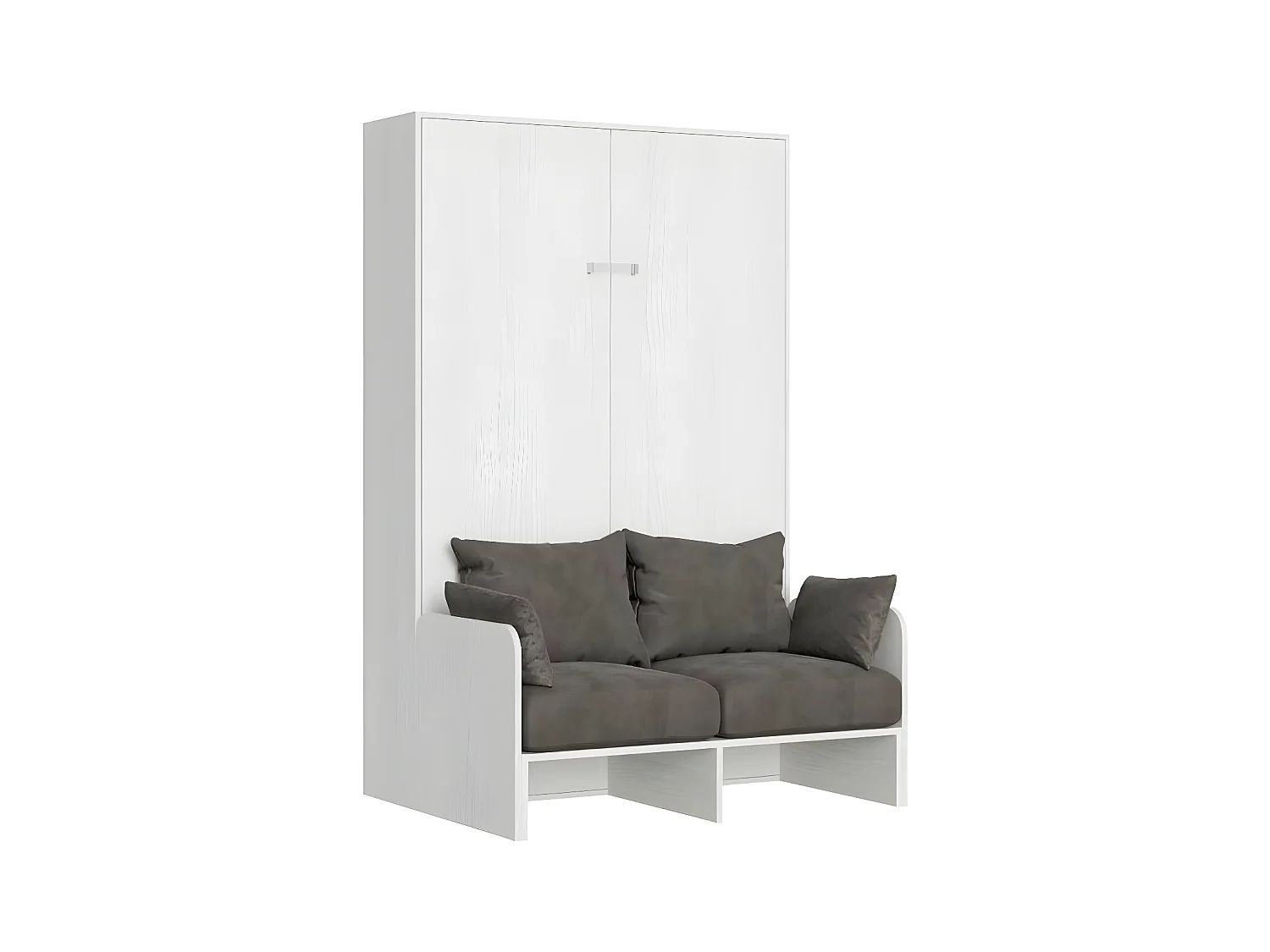 Lit escamotable vertical blanc avec canapé tissu Bounto 140x190 de tissu-Canapé 35