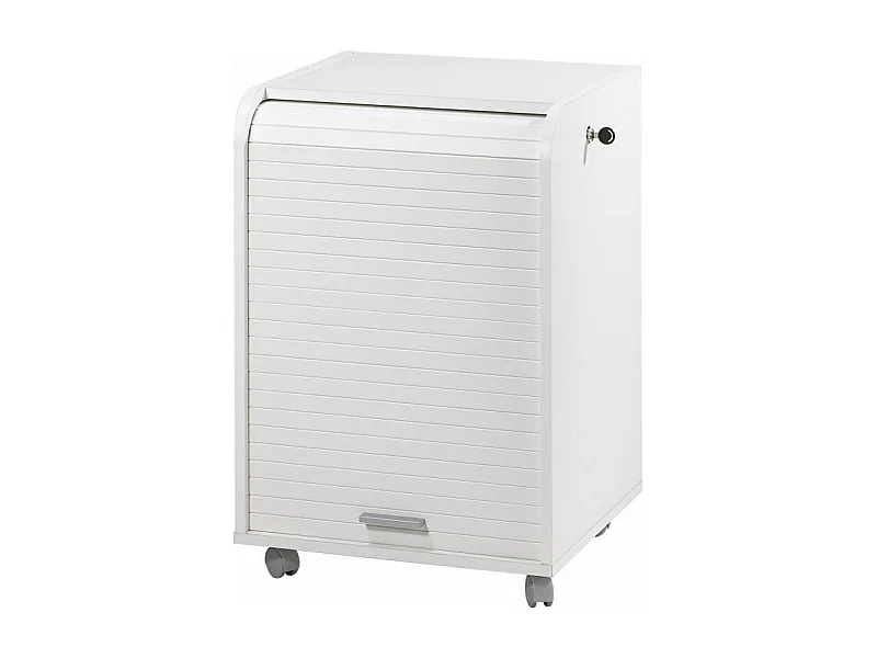 Gordijndoos op wielen 2 witte laden Orga 70 cm