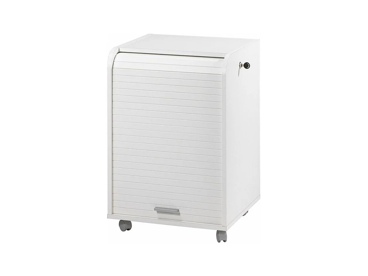Caisson à rideau sur roulettes 2 tiroirs blanc Orga 70cm