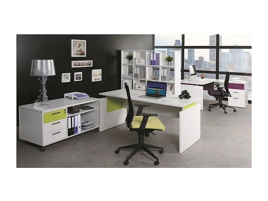 Caisson de bureau blanc Hublo