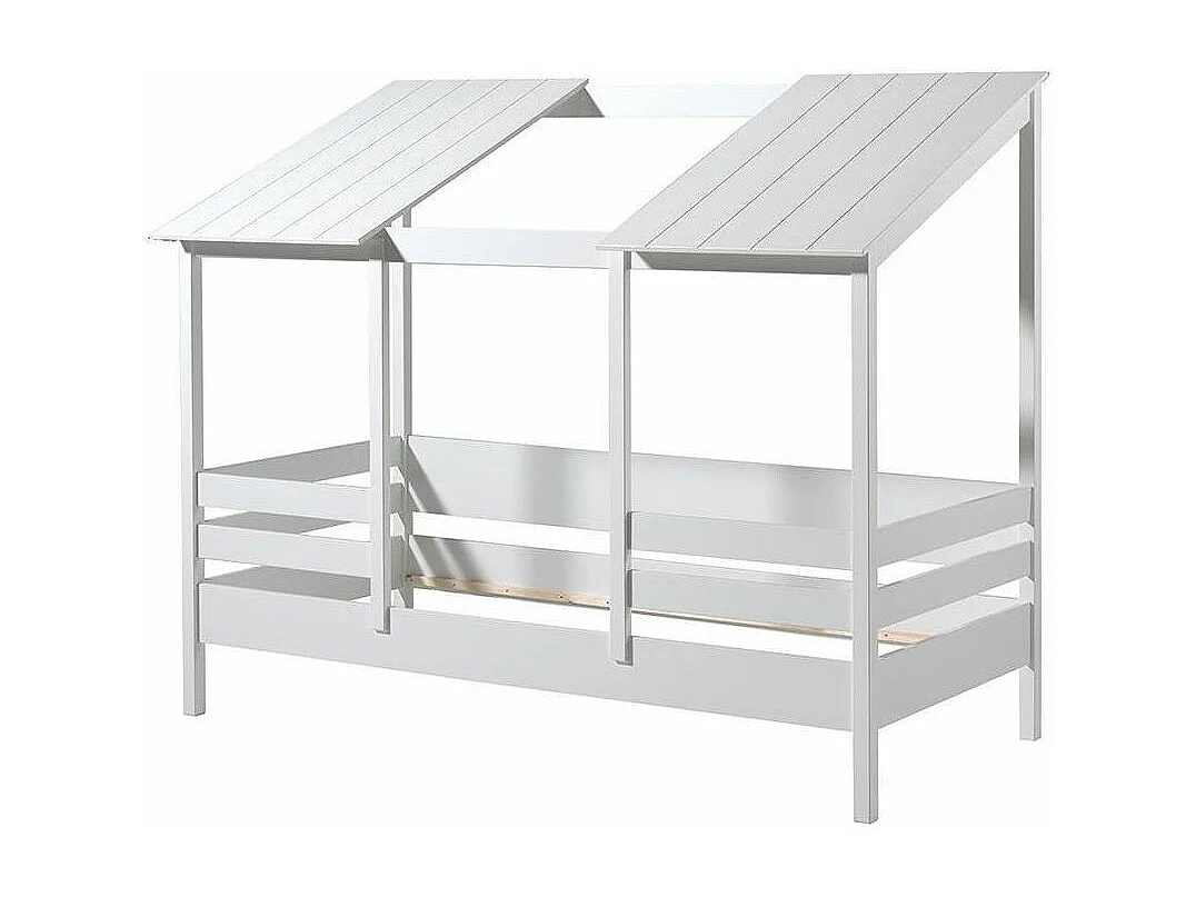 Lit cabane gigogne 90x200 pin massif blanc Remis