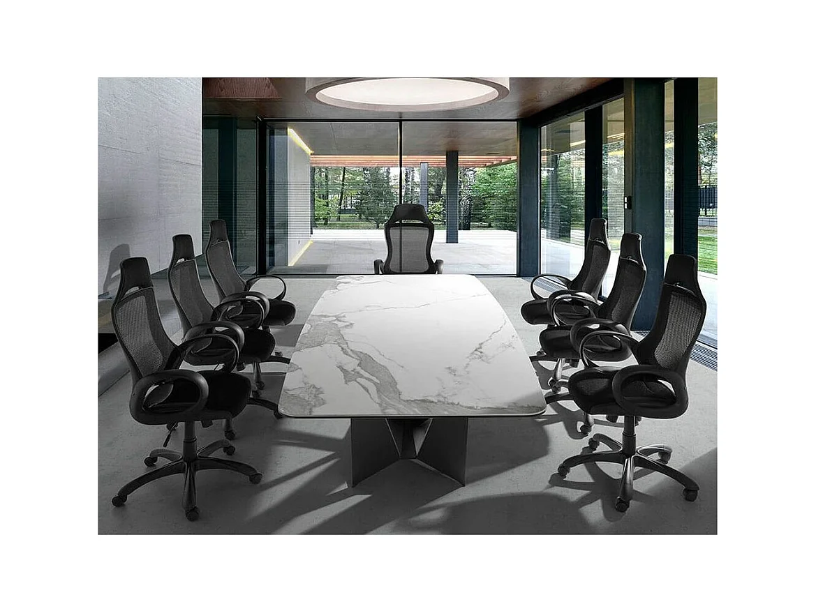 Fauteuil de bureau réglable résille et pieds en acier Hory