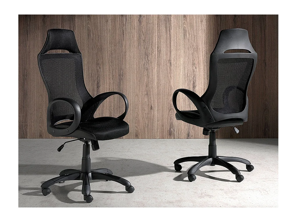 Fauteuil de bureau réglable résille et pieds en acier Hory