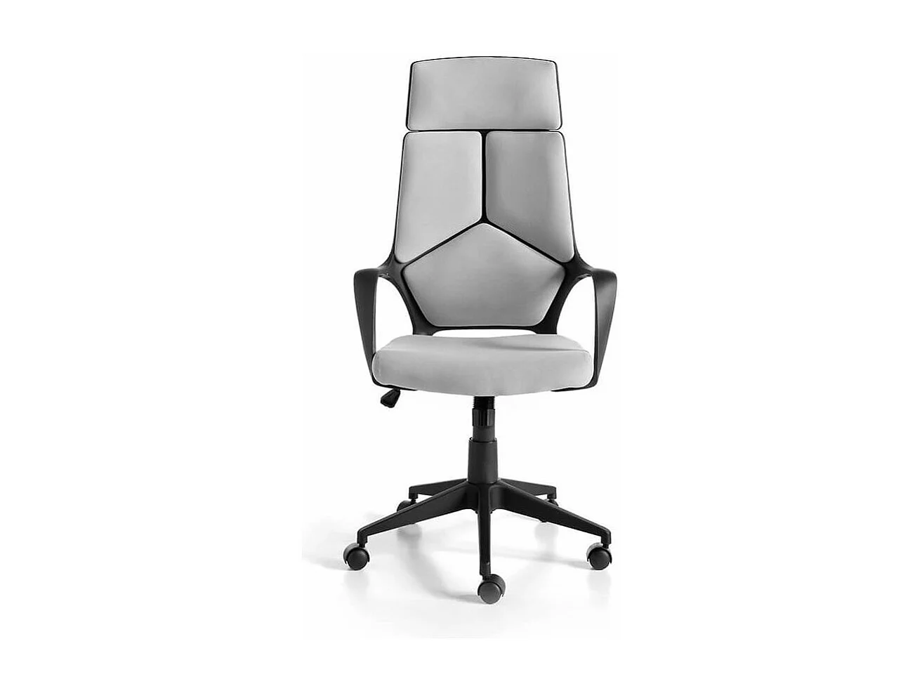 Caro verstelbare bureaufauteuil in stof en grijze stalen poten