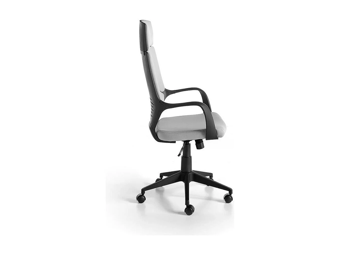 Caro verstelbare bureaufauteuil in stof en grijze stalen poten