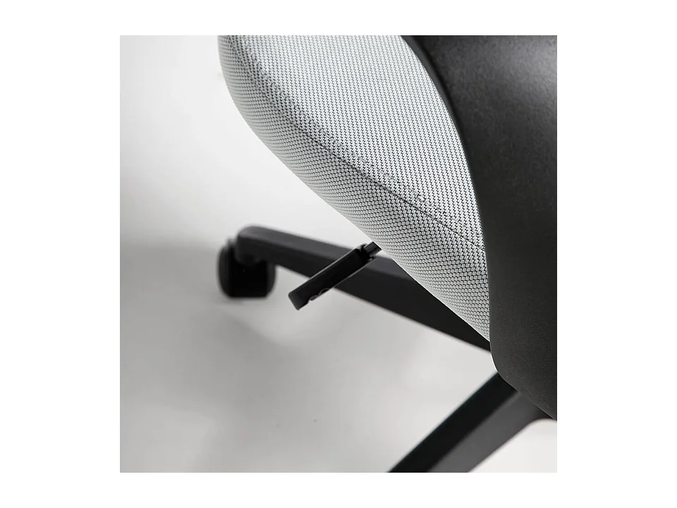 Fauteuil de bureau réglable tissu et pieds acier gris Caro