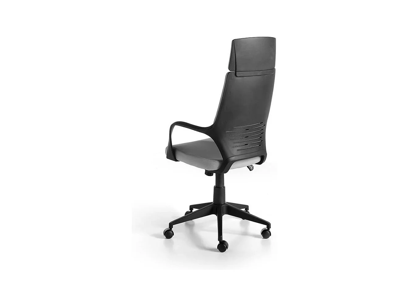 Fauteuil de bureau réglable tissu et pieds acier gris Caro