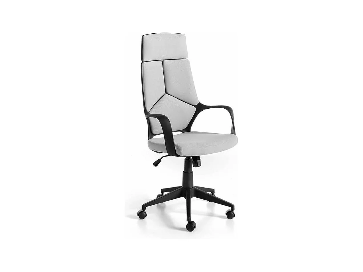 Fauteuil de bureau réglable tissu et pieds acier gris Caro