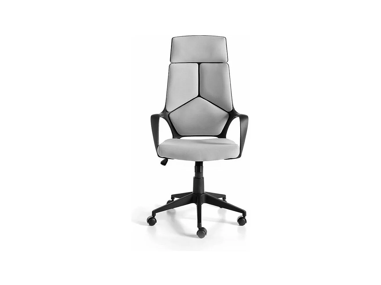 Fauteuil de bureau réglable tissu et pieds acier gris Caro