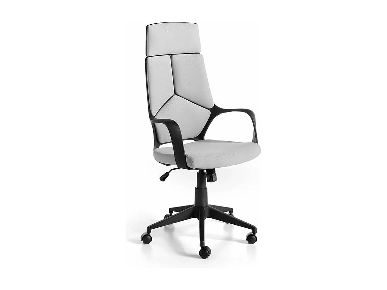 Fauteuil de bureau réglable tissu et pieds acier gris Caro