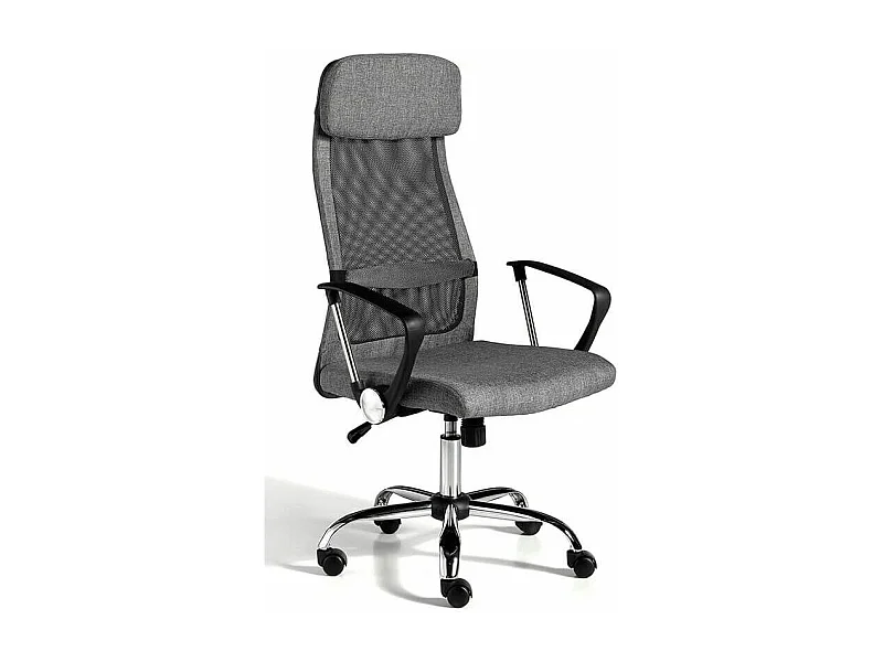 Fauteuil de bureau réglable tissu et pieds en acier gris Nialo