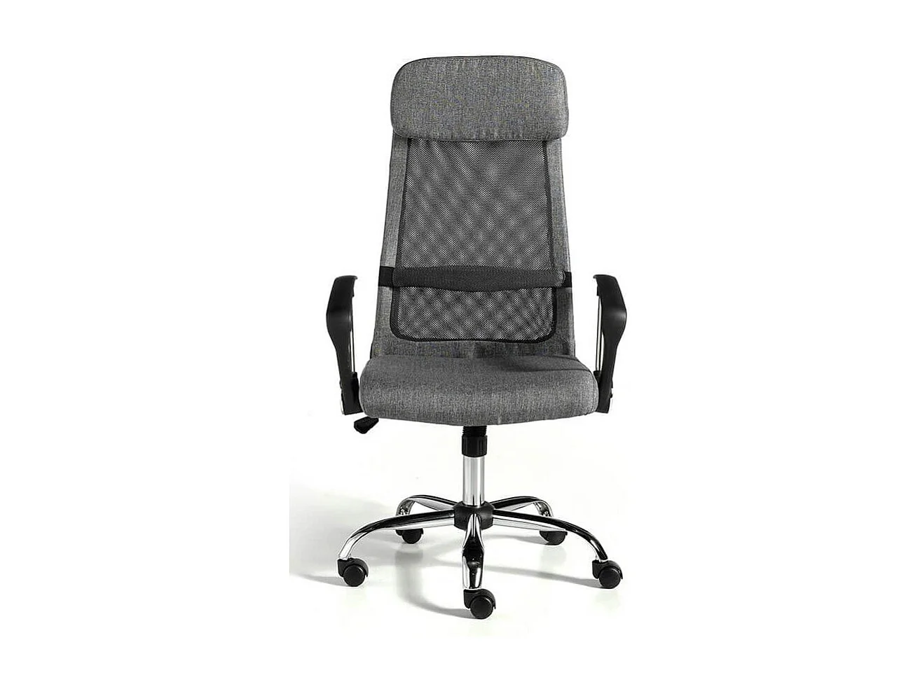 Fauteuil de bureau réglable tissu et pieds en acier gris Nialo