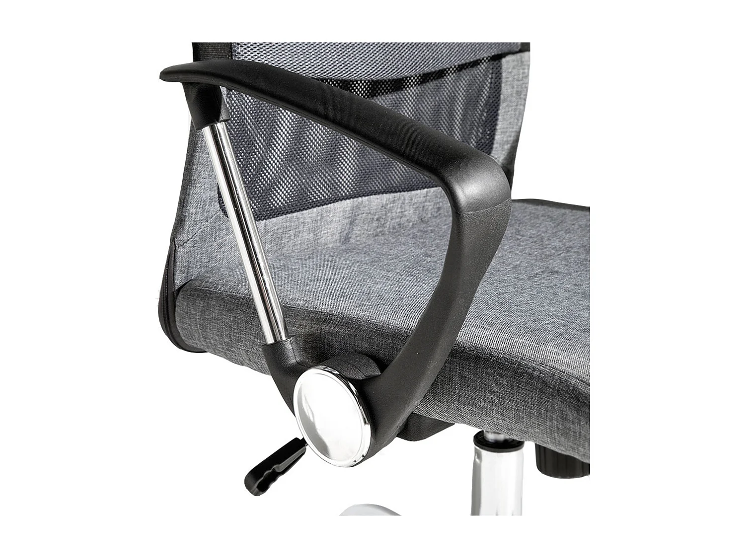 Fauteuil de bureau réglable tissu et pieds en acier gris Nialo