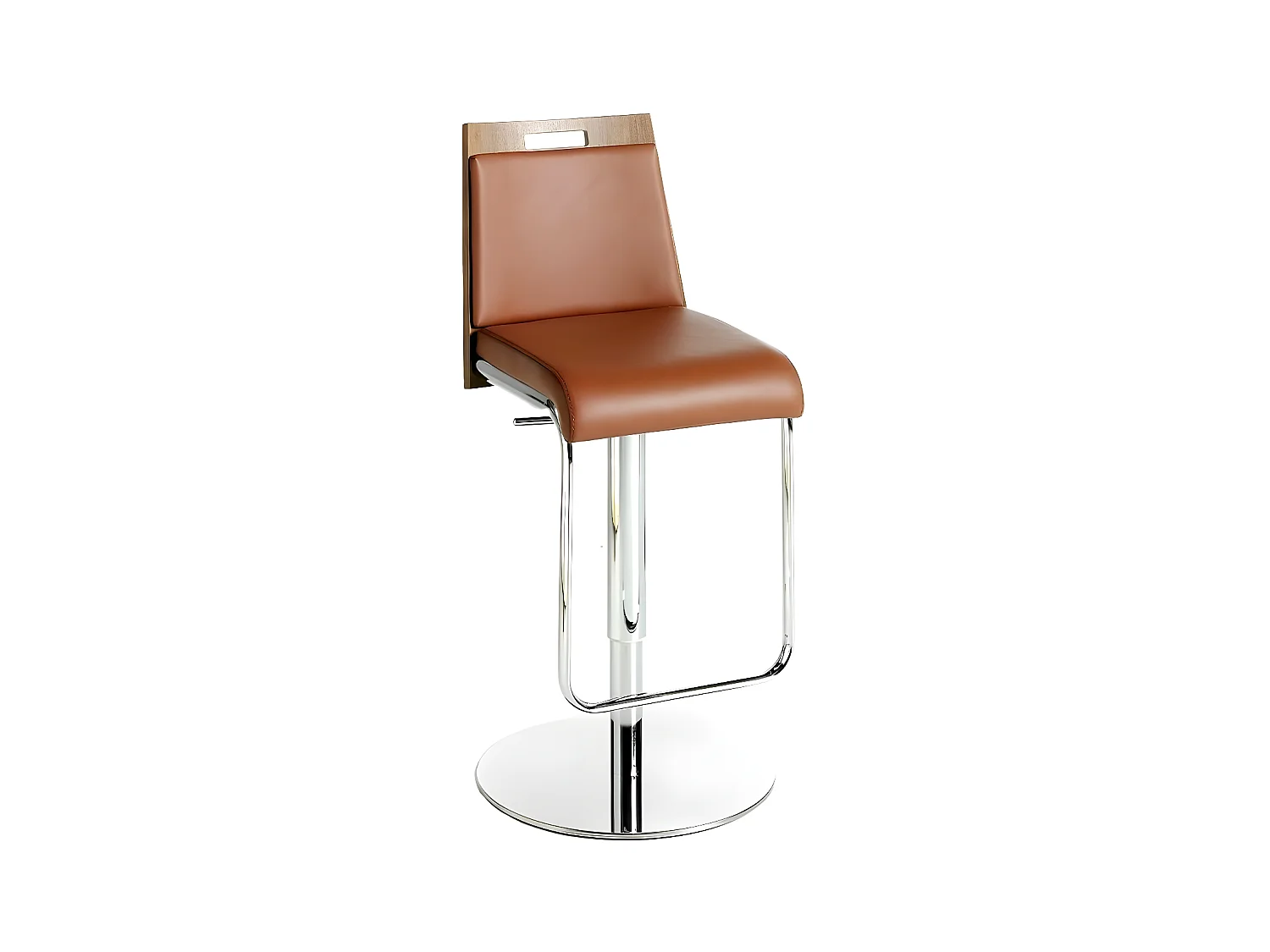 Chaise haute réglable similicuir marron et acier Zoé - Lot de 2-Couleur Aqua 72 Gris foncé