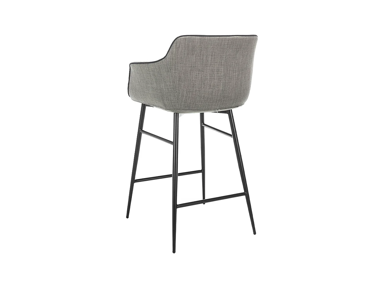 Chaise haute en tissu gris et pieds acier noir Paula - Lot de 2-Couleur Aqua 23 Chocolat