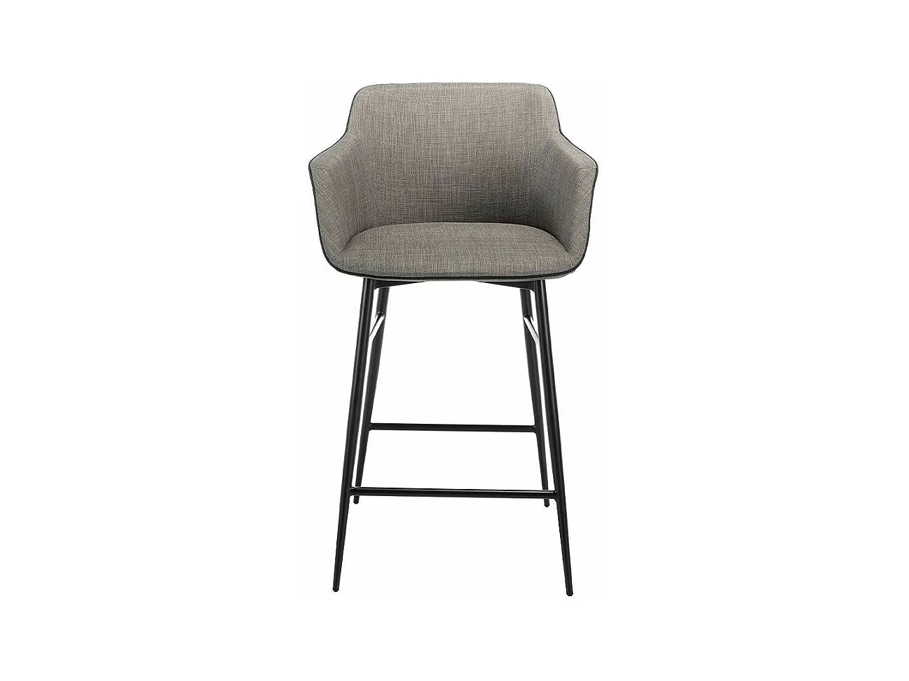 Chaise haute en tissu gris et pieds acier noir Paula - Lot de 2-Couleur Aqua 23 Chocolat