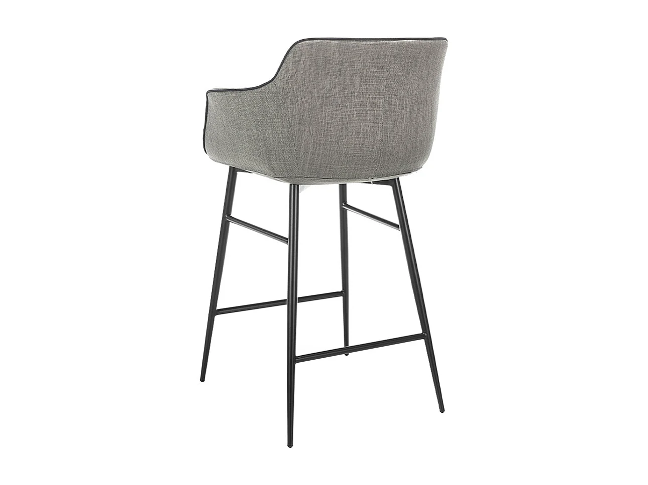 Chaise haute en tissu gris et pieds acier noir Paula - Lot de 2-Couleur Aqua 11 Camel