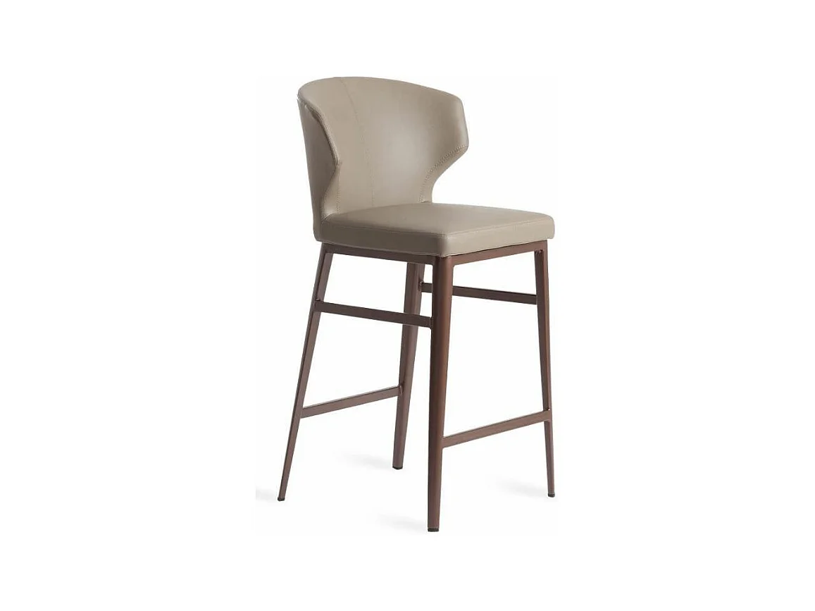 Akaiky kinderstoel van kunstleer en staal - Set van 2-Kleur Aqua 82 Taupe
