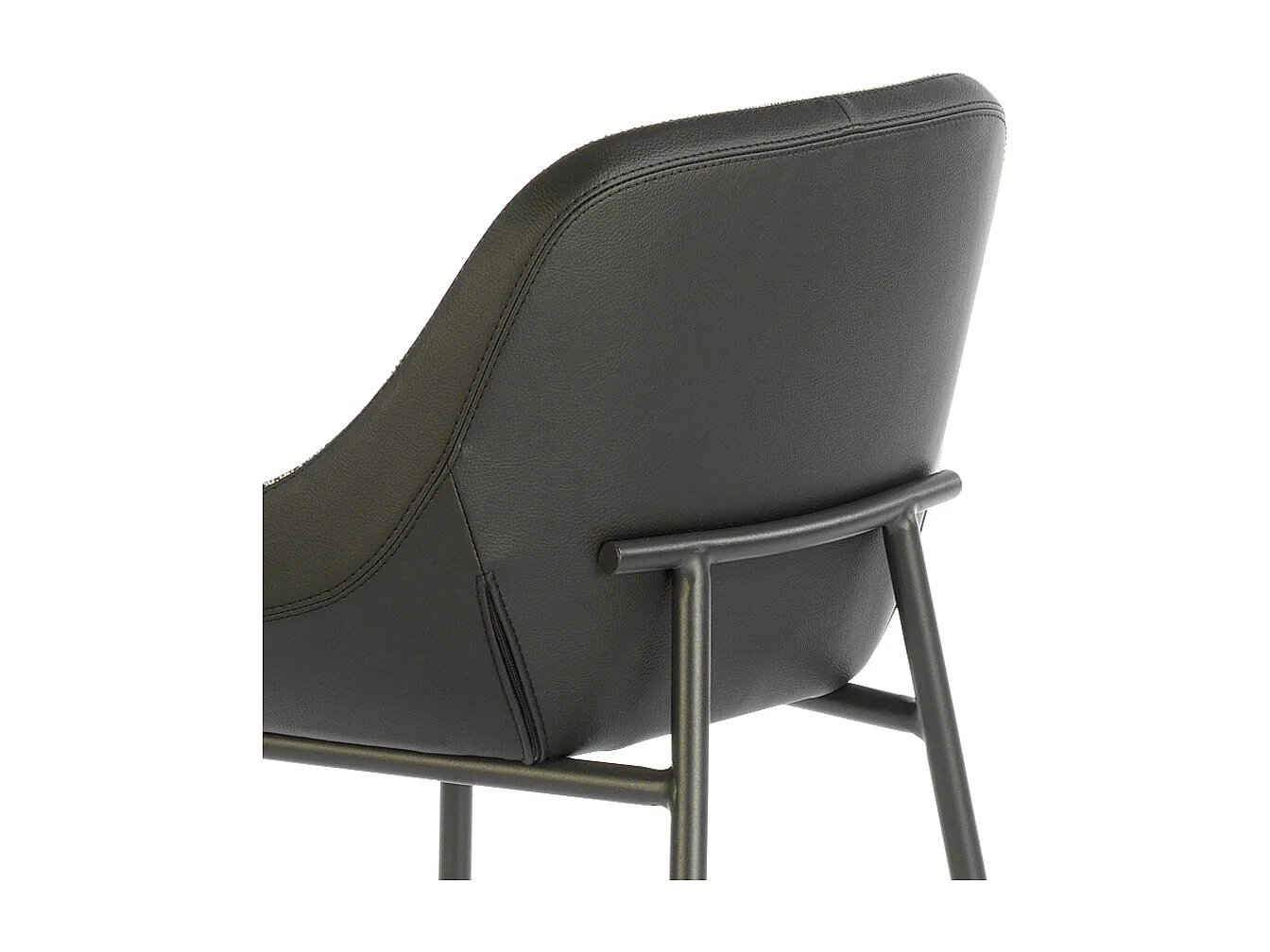 Chaise haute tissu et cuir éco et pieds acier Pino - Lot de 2-Couleur Aqua 07 Sable