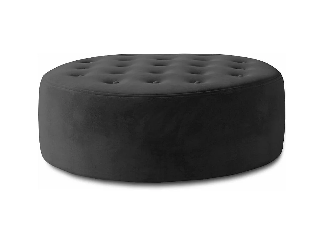 Pouf rond matelassé velours gris foncé Styla 70cm