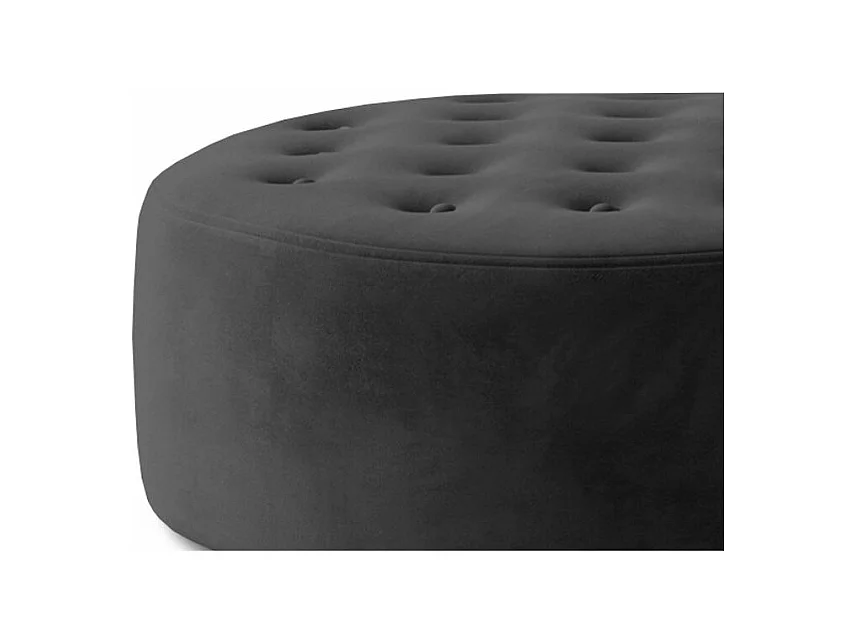 Pouf rond matelassé velours gris foncé Styla 70cm