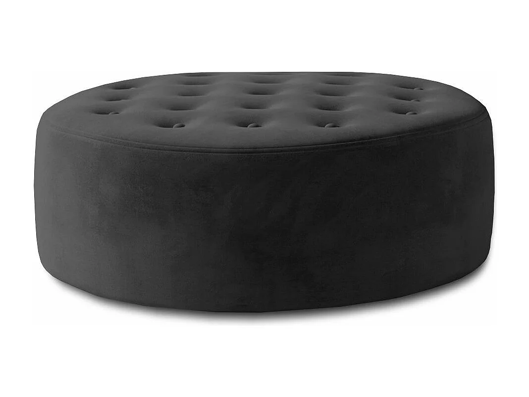 Pouf rond matelassé velours gris foncé Styla 70cm
