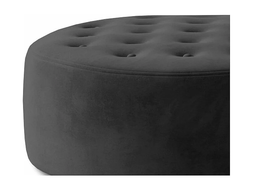 Pouf rond matelassé velours gris foncé Styla 70cm