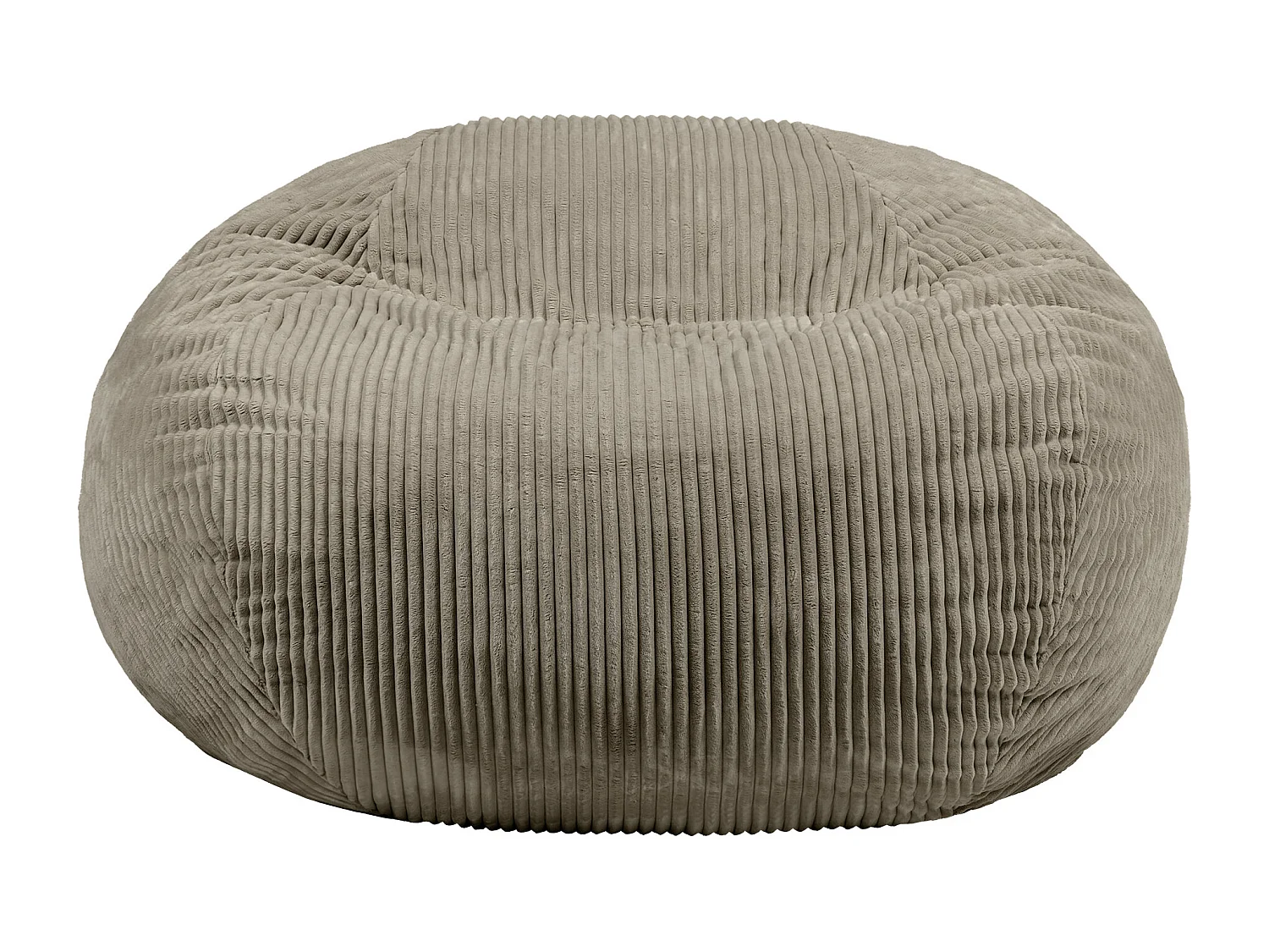 Pouf fauteuil géant en mousse expansible et velours côtelé gris - NIMBUS