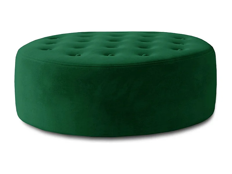 Pouf rond matelassé velours vert Styla 70cm