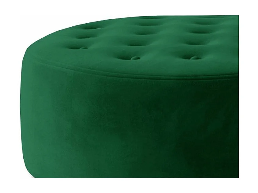 Pouf rond matelassé velours vert Styla 70cm