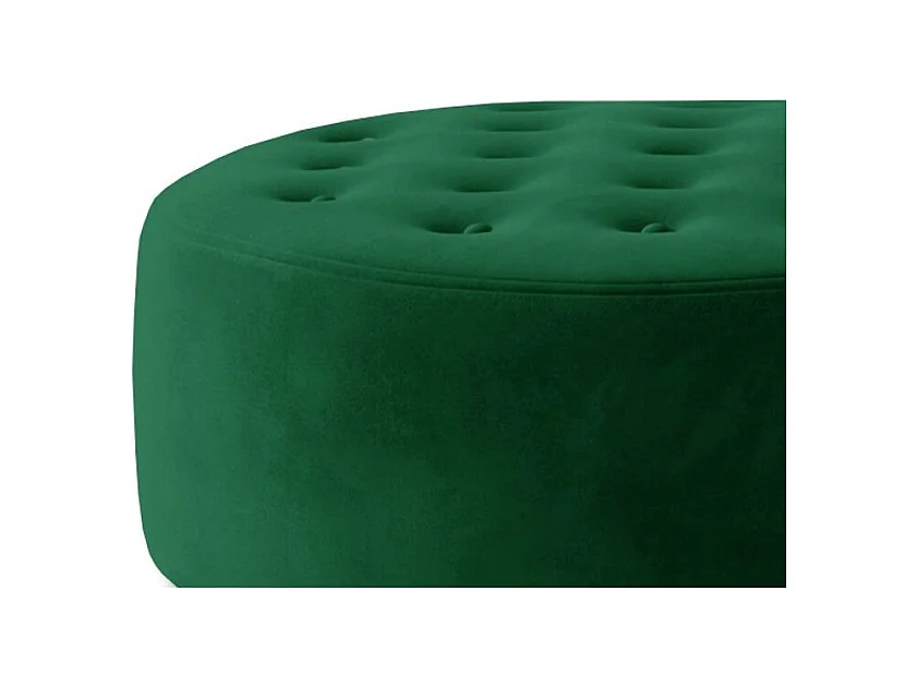 Pouf rond matelassé velours vert Styla 70cm