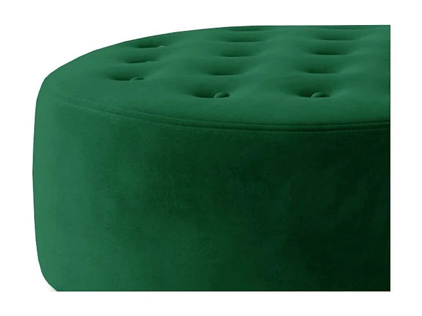 Pouf rond matelassé velours vert Styla 70cm