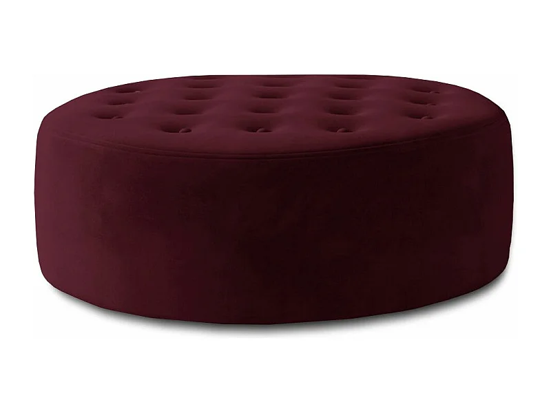 Pouf rond matelassé velours bordeaux Styla 70cm