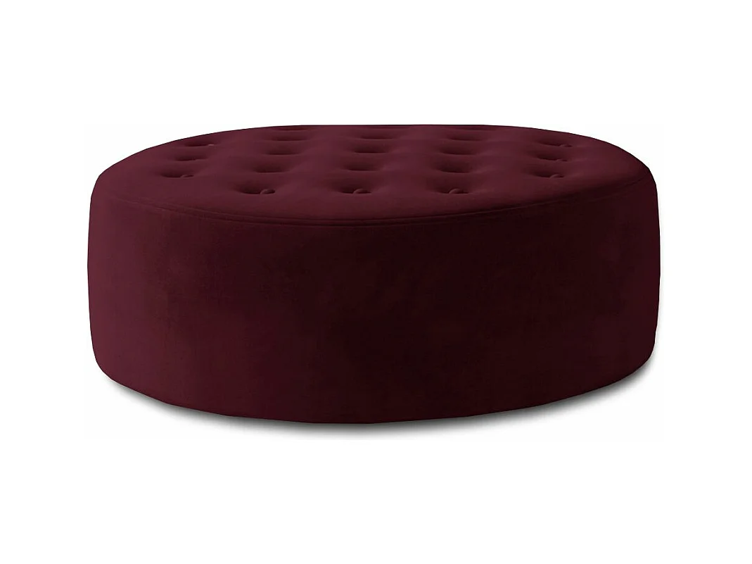 Pouf rond matelassé velours bordeaux Styla 70cm