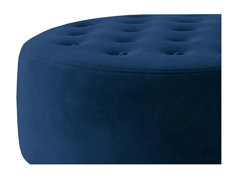 Pouf rond matelassé velours bleu foncé Styla 70cm
