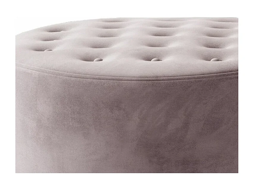 Pouf rond matelassé velours rose clair Styla 70cm