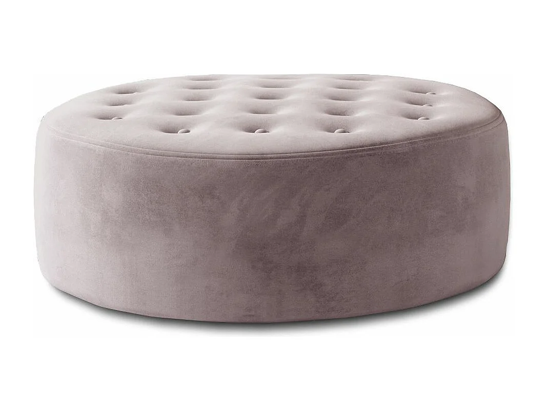 Pouf rond matelassé velours rose clair Styla 70cm