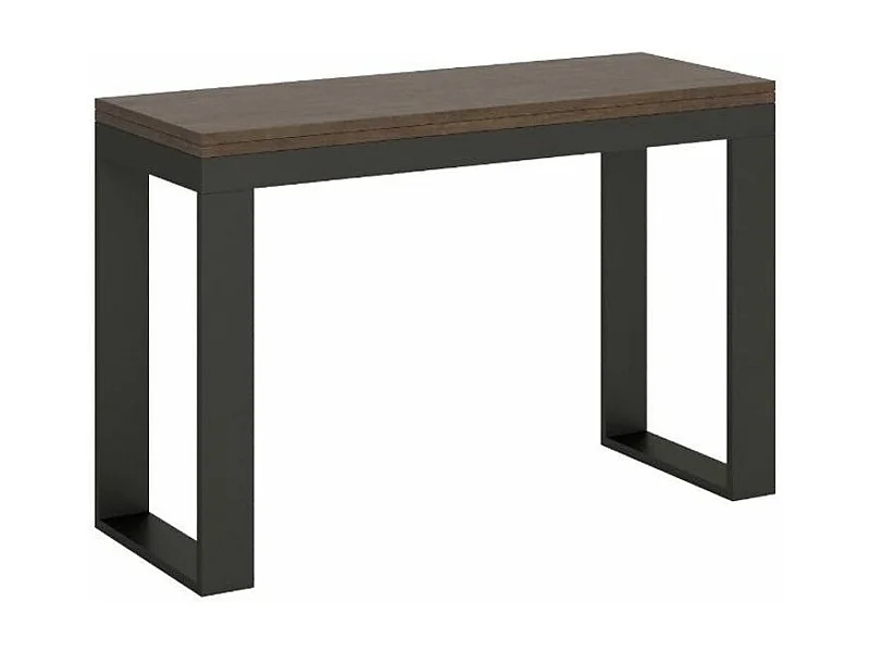 Consola extensible doble encimera 120x45/90 o 120/200x45/90 cm Kouta-Color Marrón-Anchura 120 cm