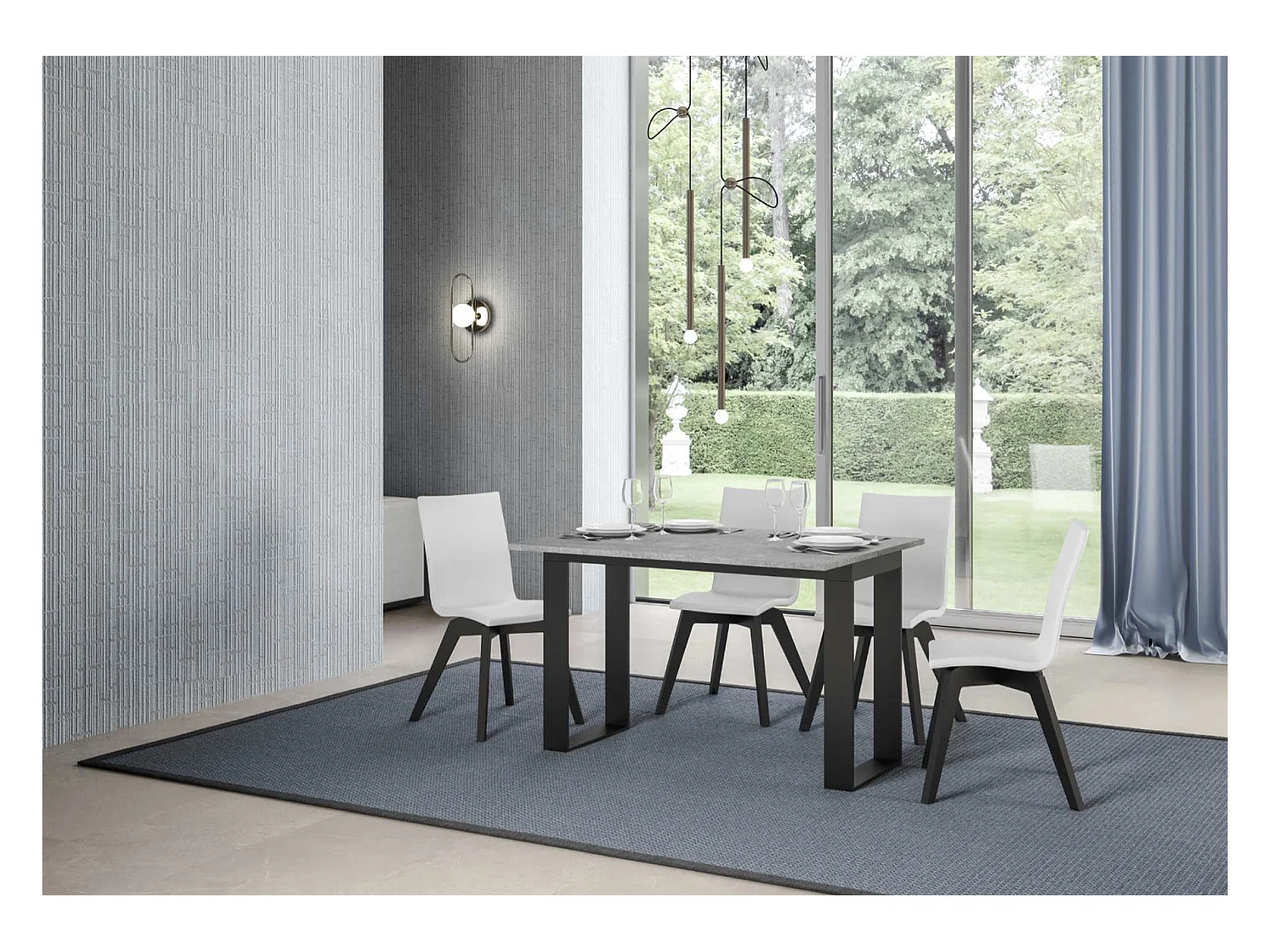 Console extensible double plateau 120x45-90 ou 120-200x45-90 Kouta-Couleur Marron-Largeur 120 cm