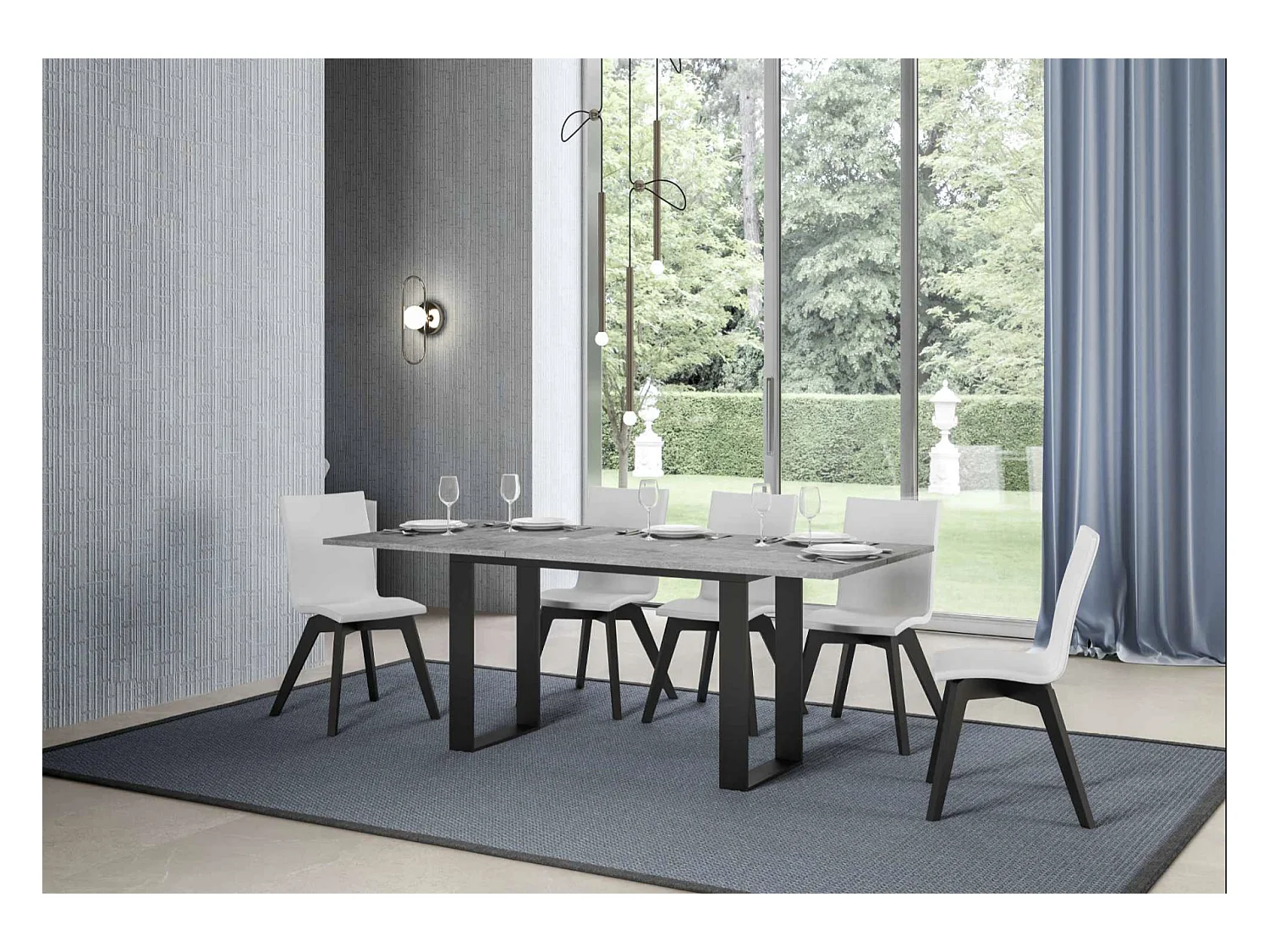 Console extensible double plateau 120x45-90 ou 120-200x45-90 Kouta-Couleur Marron-Largeur 120 cm