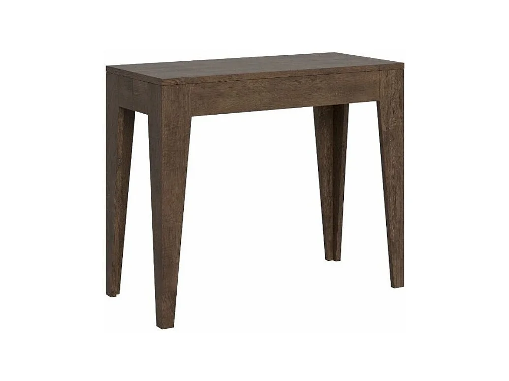 Console extensible moderne en bois Kanda 90x42-198 ou 90x42-302-Couleur Marron-Support 4 pieds-3 rallonges
