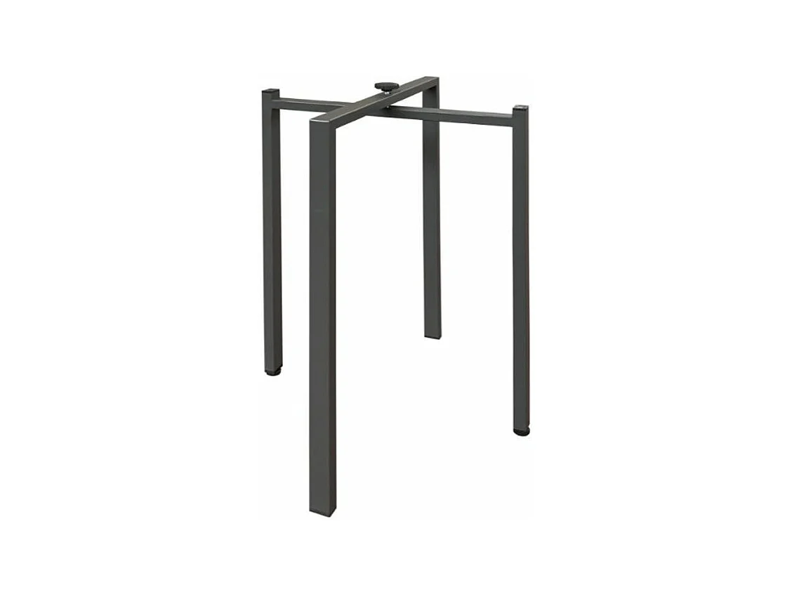 Console extensible bois et acier anthracite Monteros 90x40-196 ou 90x40-300-Couleur Gris ciment-Support 4 pieds-3 rallonges