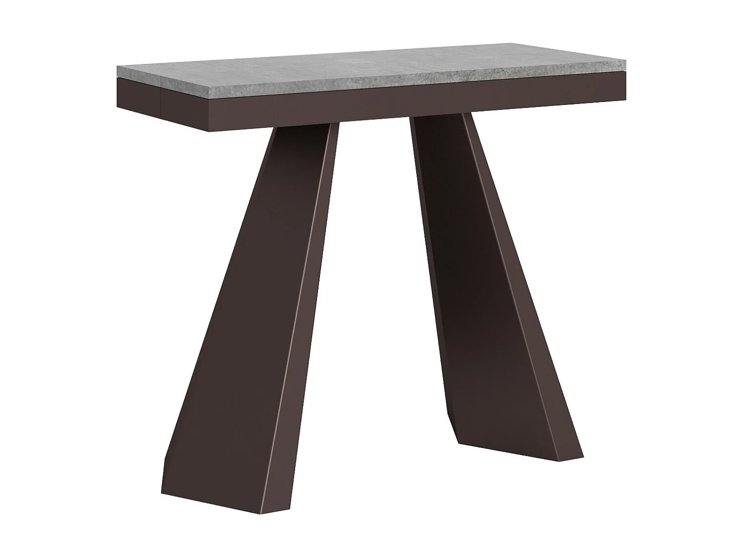 Console extensible design bois et acier marron Elegancia 90x40-300-Couleur Gris ciment