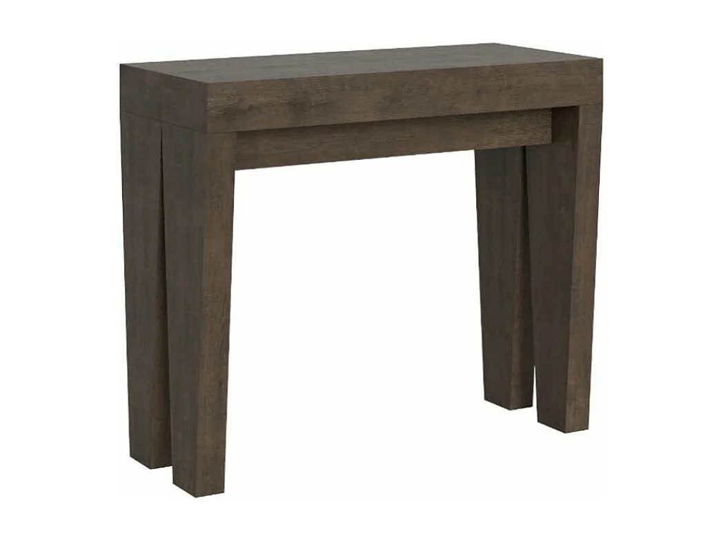 Console extensible en bois Sambo 90x40-196 ou 90x40-300-Couleur Marron-Support 4 pieds-3 rallonges
