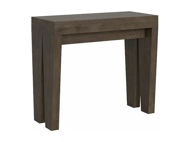 Console extensible en bois Sambo 90x40-196 ou 90x40-300-Couleur Marron-Support 4 pieds-3 rallonges